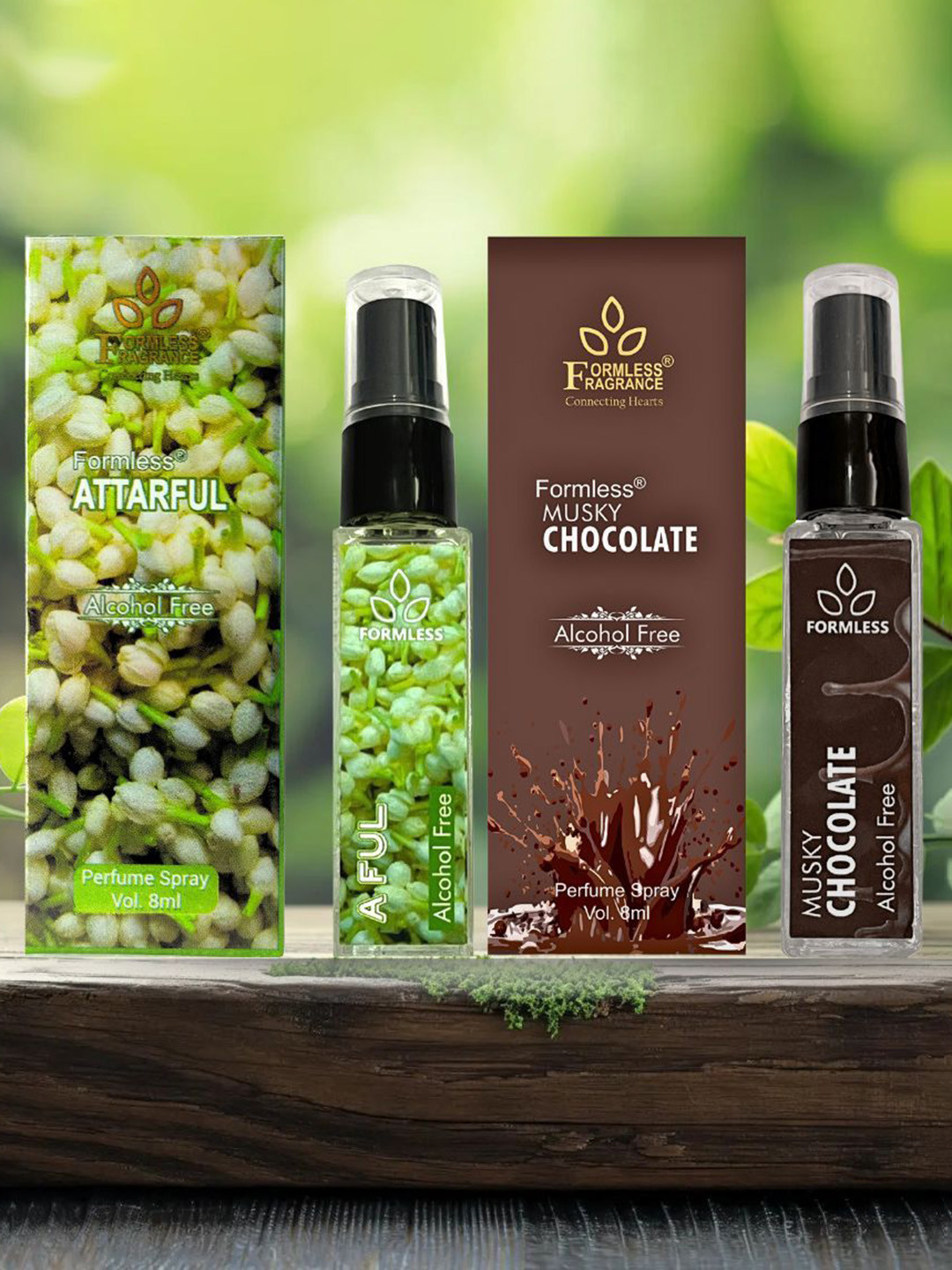 Formless Fragrance Attarful And Chocolate Set Of 2 Long Lasting Spray Perfume - 8 ml Each