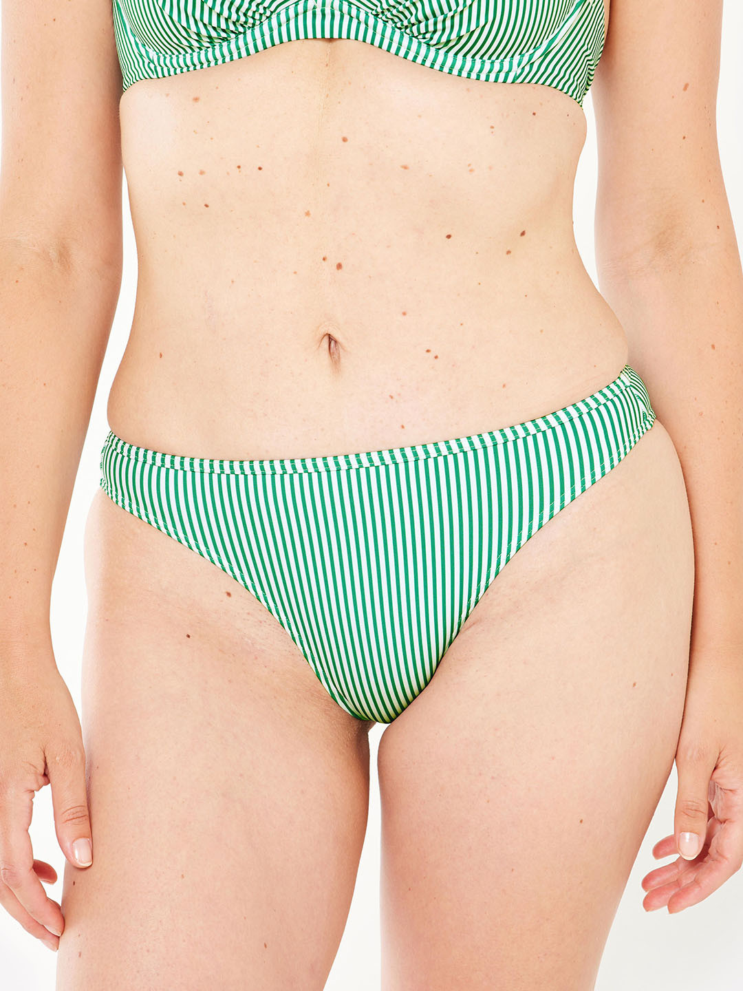 Decathlon OLAIAN - Women Striped Green Surfing Bikini Bottoms
