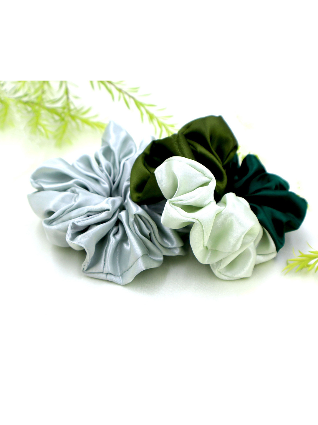KLIYARA Women Set of 2 Satin Scrunchies