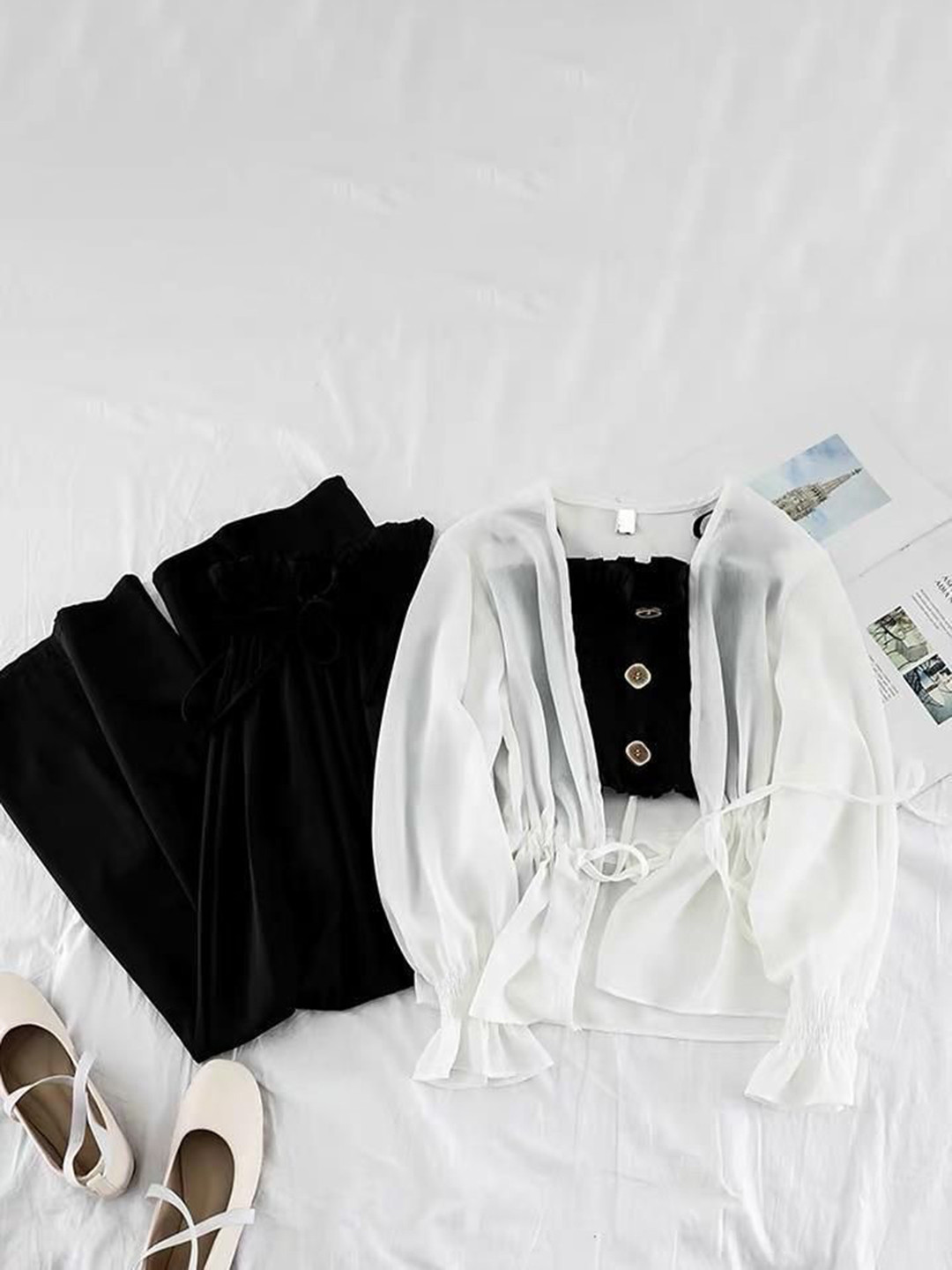 Miss Mosa By Akanksha  Black Cindy Pure Cotton 3 Piece Co-Ords