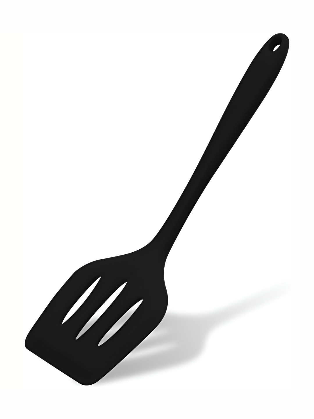 Baskety Black Non-Stick Silicone Slotted Spatula With Handle