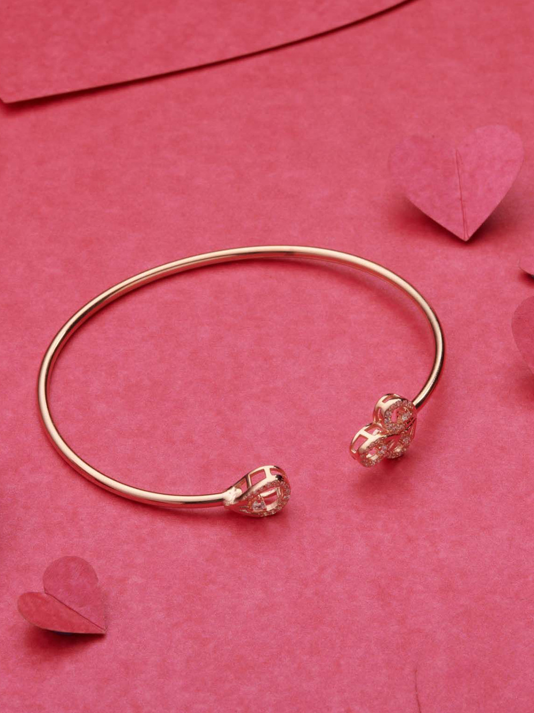 Gargi by P. N. Gadgil & Sons Gold-Toned Artificial Stones Studded Cuff Bracelet