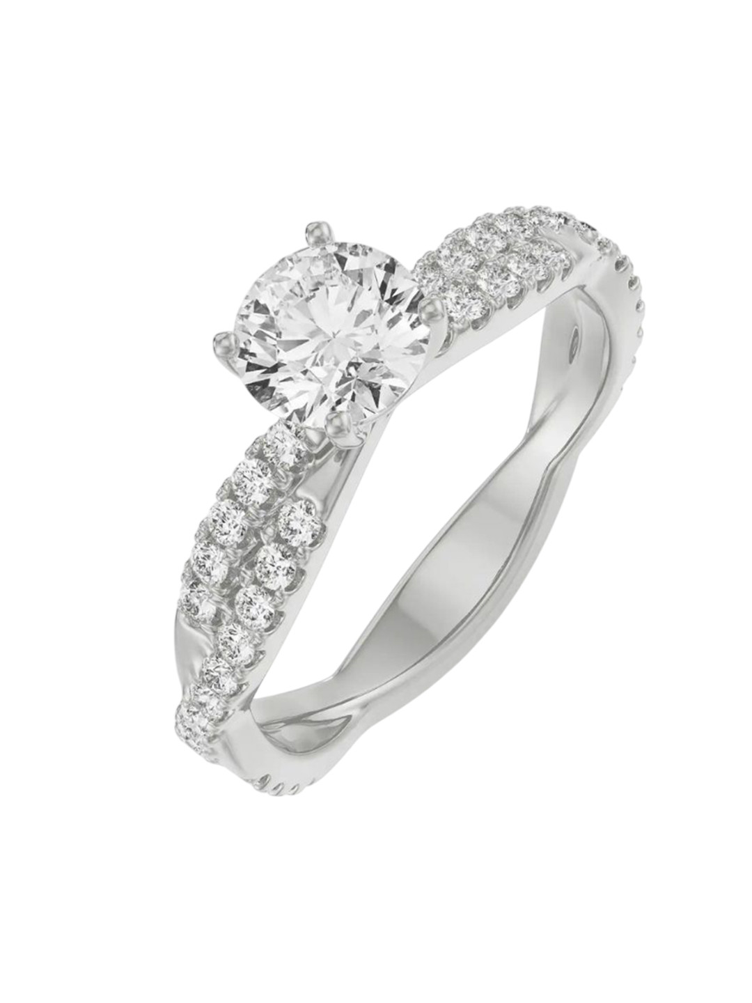 Emori Alia Twisted Lab Diamond Band Solitaire in 14KT Gold