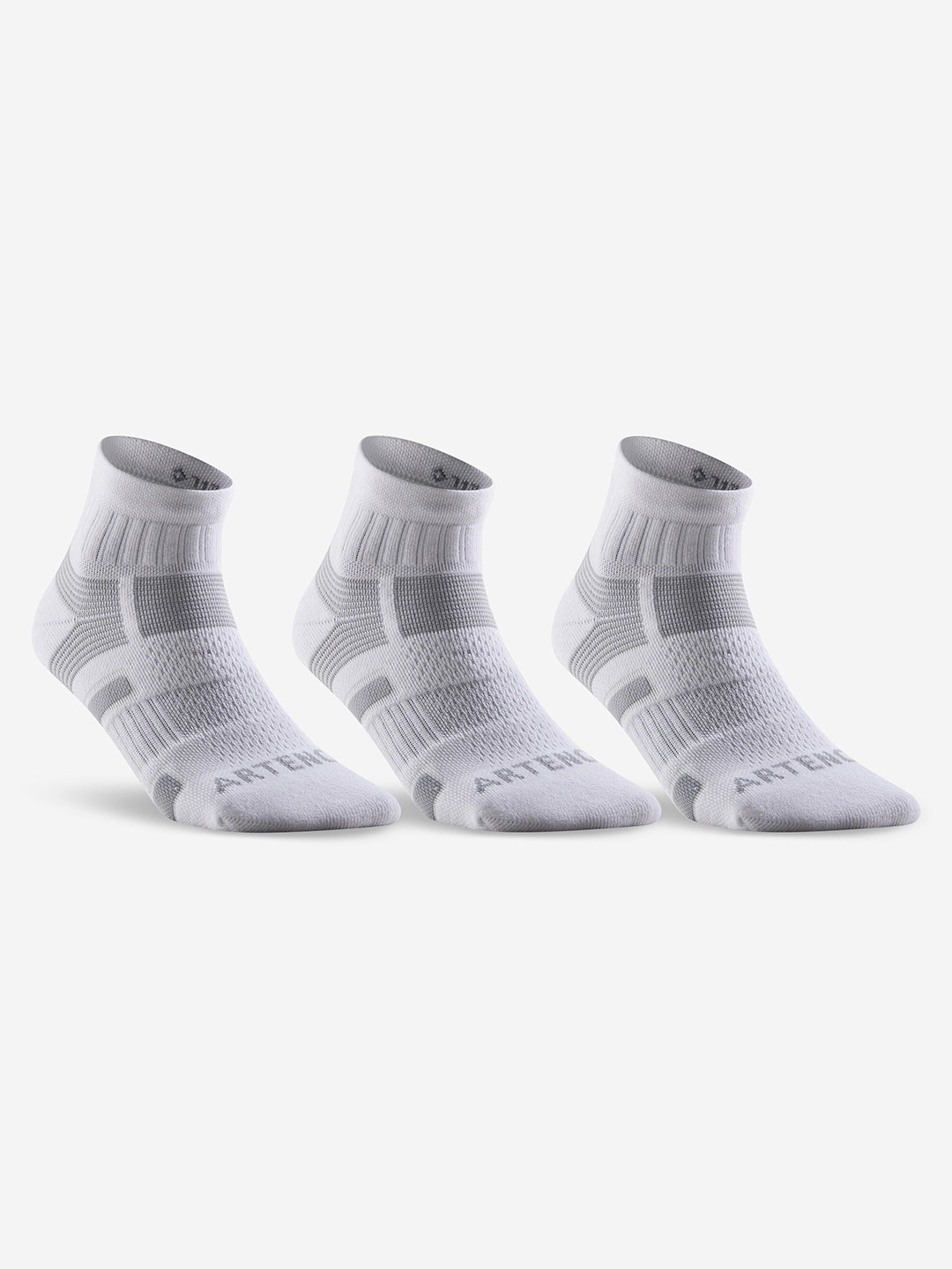 Decathlon ARTENGO - Pack Of 3 Unisex White Ankle Length Tennis Socks