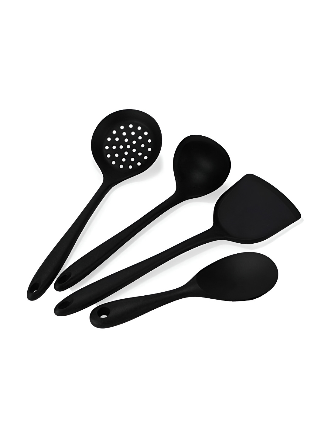 Baskety Black 4 Pieces Silicone Kitchen Cooking Utensil