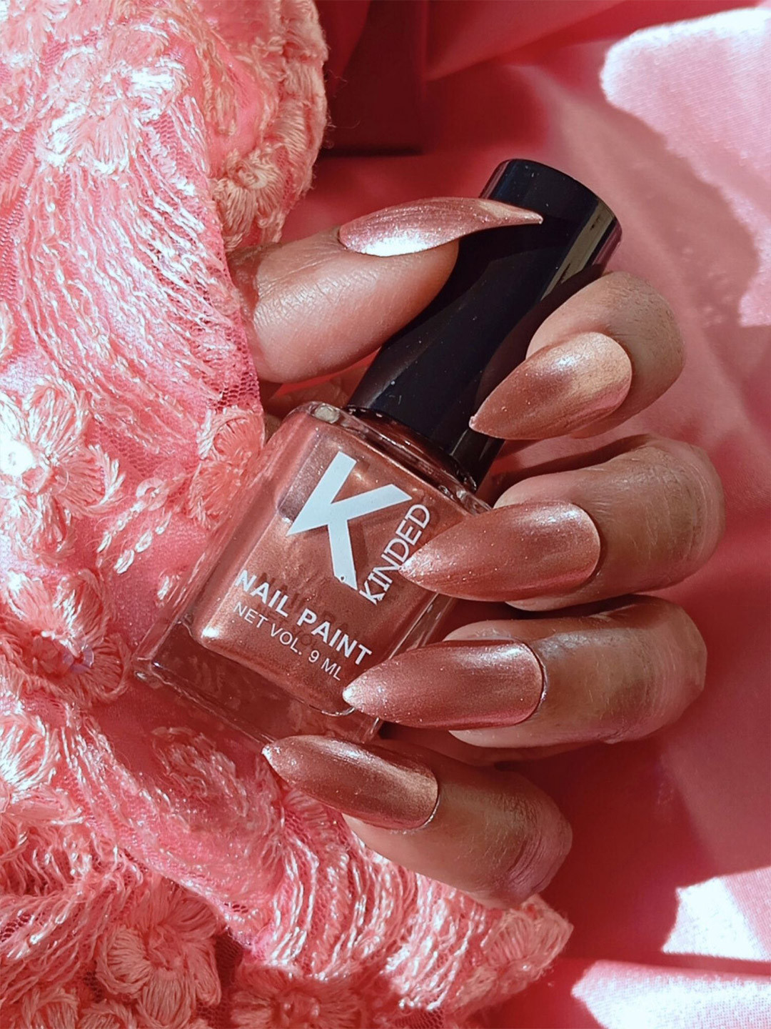 KINDED Metallic Finish Long Stay Nail Polish - 9 ml - Chrome Rose Gold 53