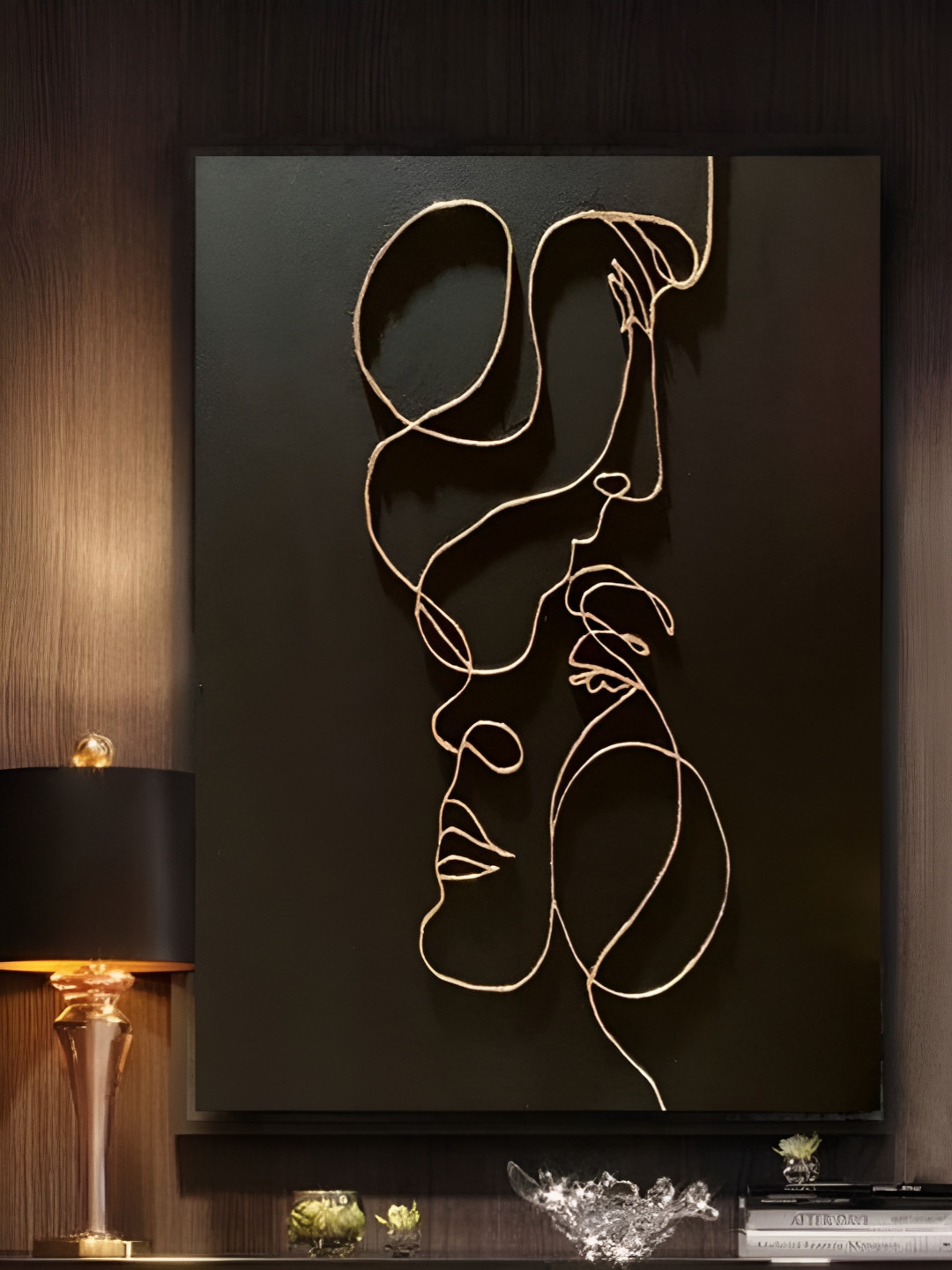 Alaaya Decor Metal Matte Hanging Hall Abstract Wall Decor-24In