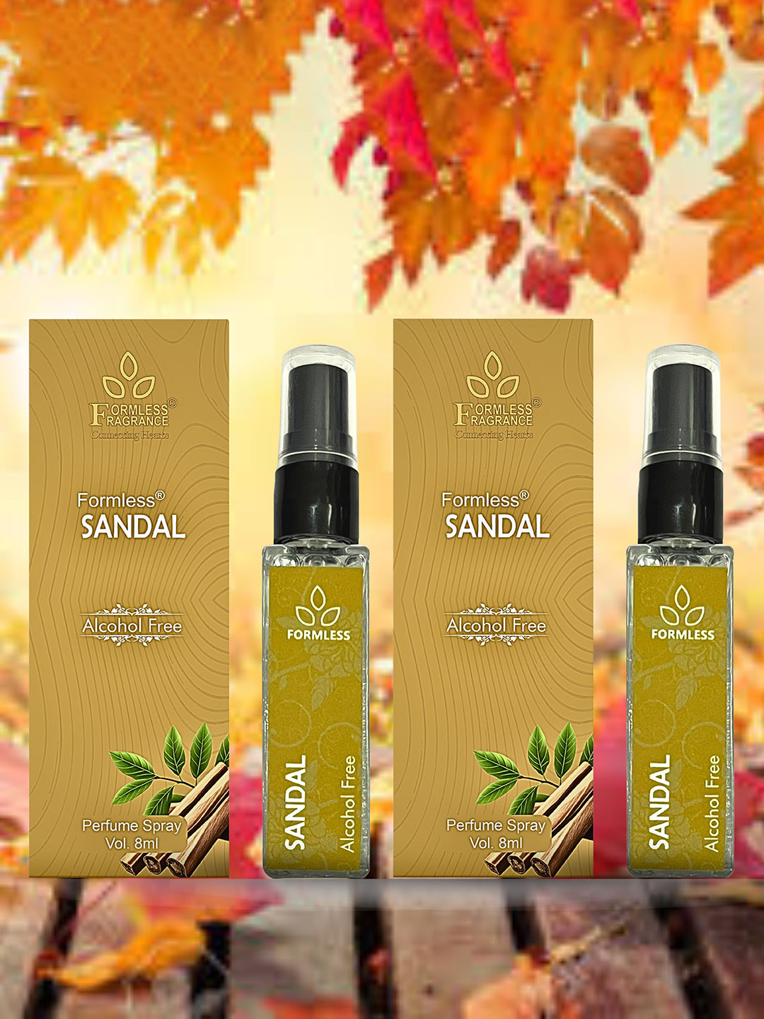 Formless Fragrance Sandal Set Of 2 Alcohol Free Spray Perfume - 8 ml Each
