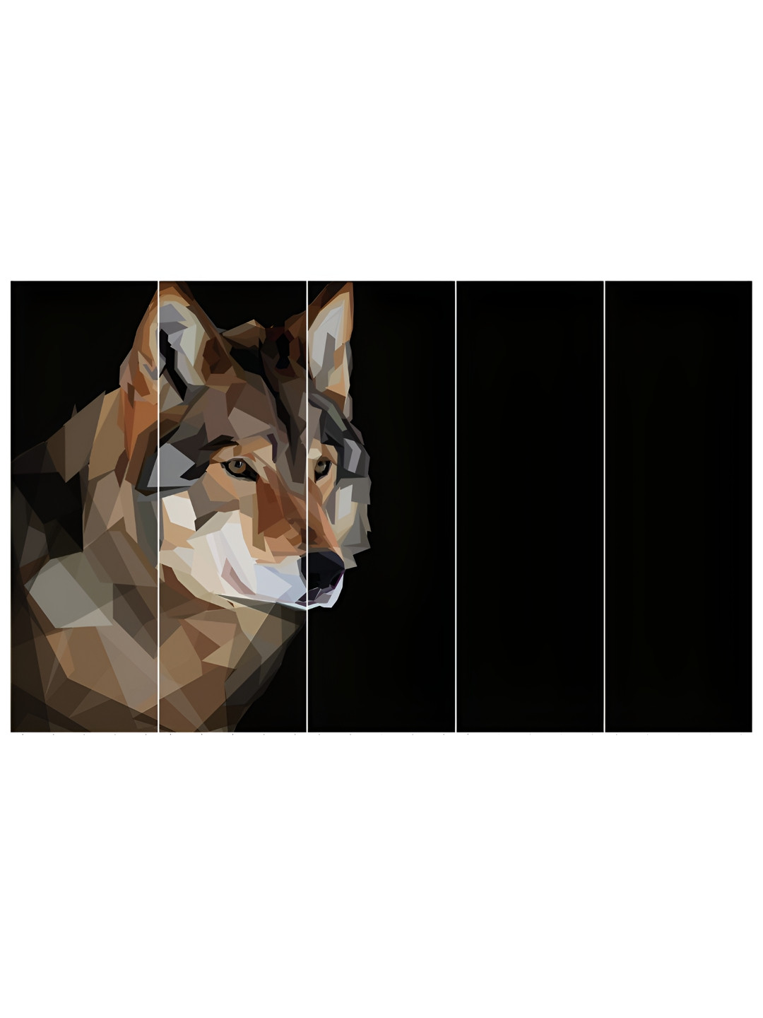 Inephos Khaki & Beige 5 Pieces Creative Artwork Birds and Animals Vinyl Wall Art