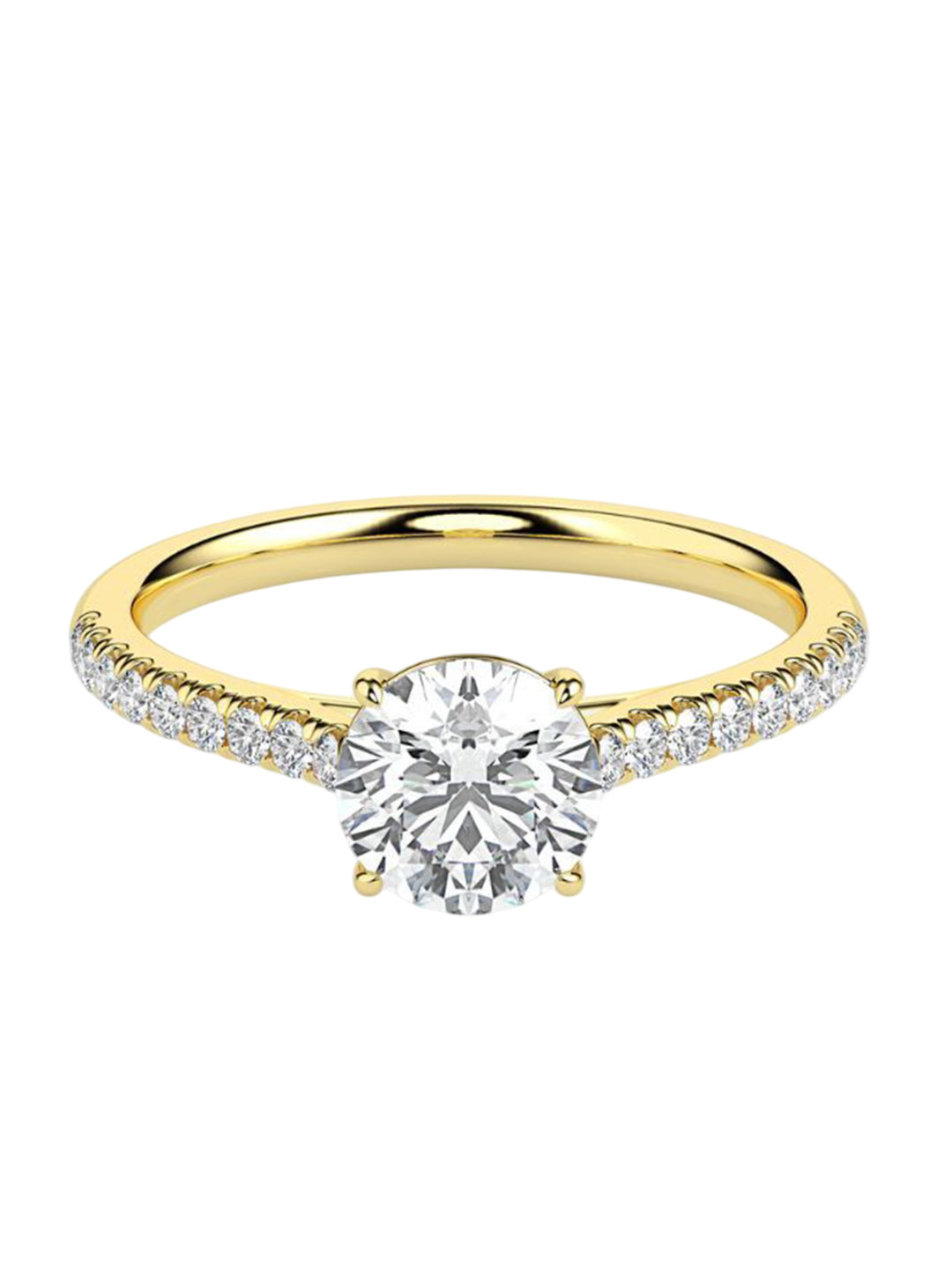 Emori Sparkling Solitaire Lab Diamond Ring in 18KT Gold