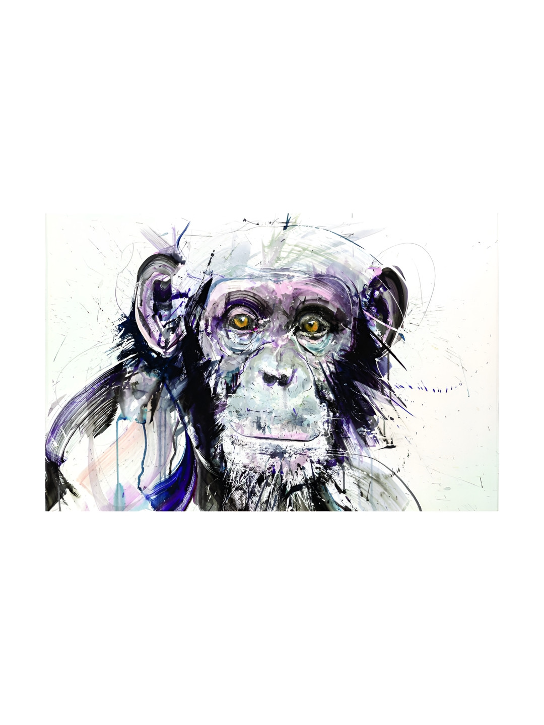 Inephos Grey & Pink 1 Piece Monkey Wildlife Birds and Animals Canvas Wall Art