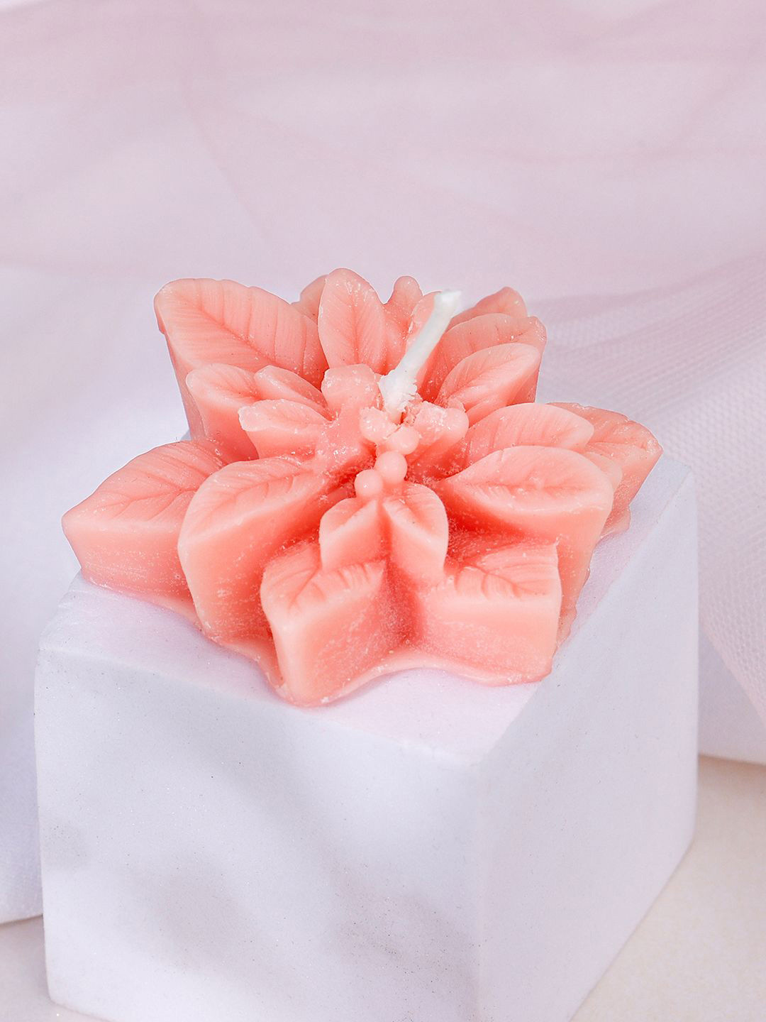 GIVA Lit Candle Scented 1 Wick Jasmine Solid Flower Regular Tea Light Candles