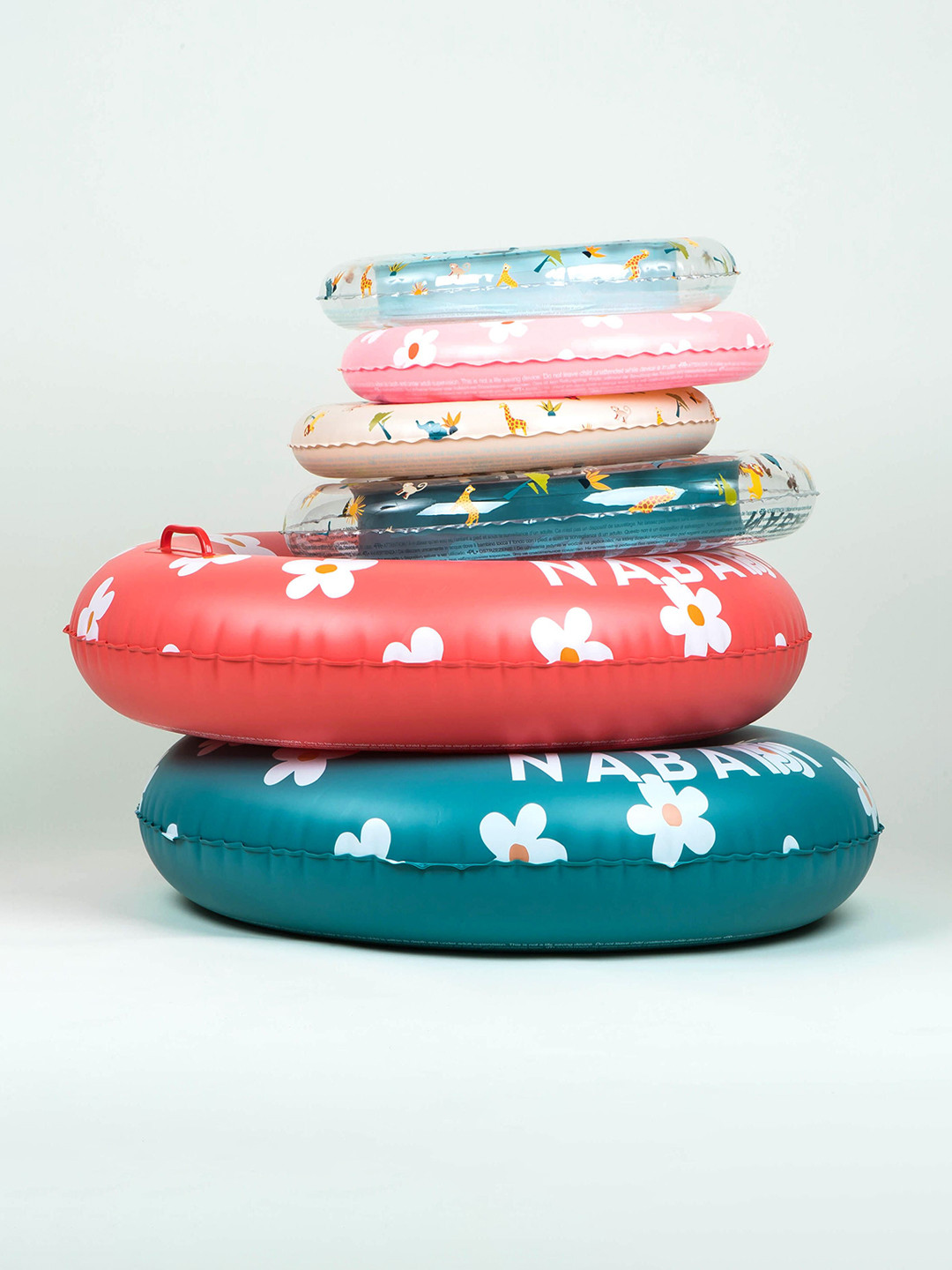 Decathlon NABAIJI - White Animal Printed Inflatable Swimming Pool Ring