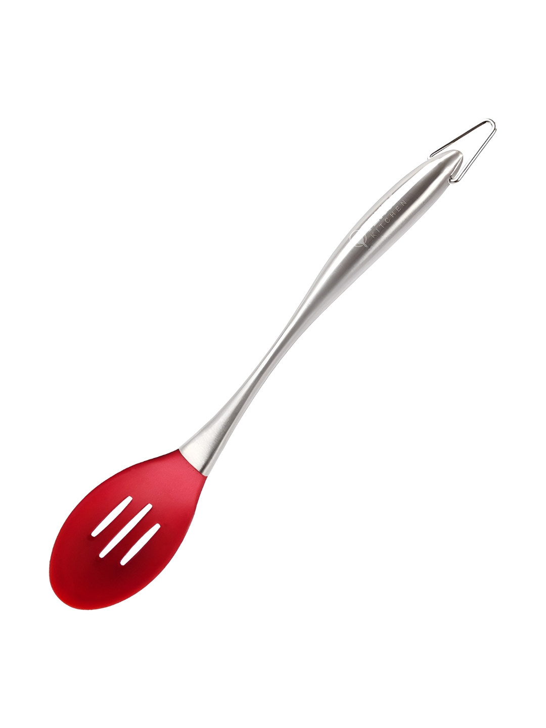 Baskety Steel & Red Silicone Handle Wok Slotted Spatula