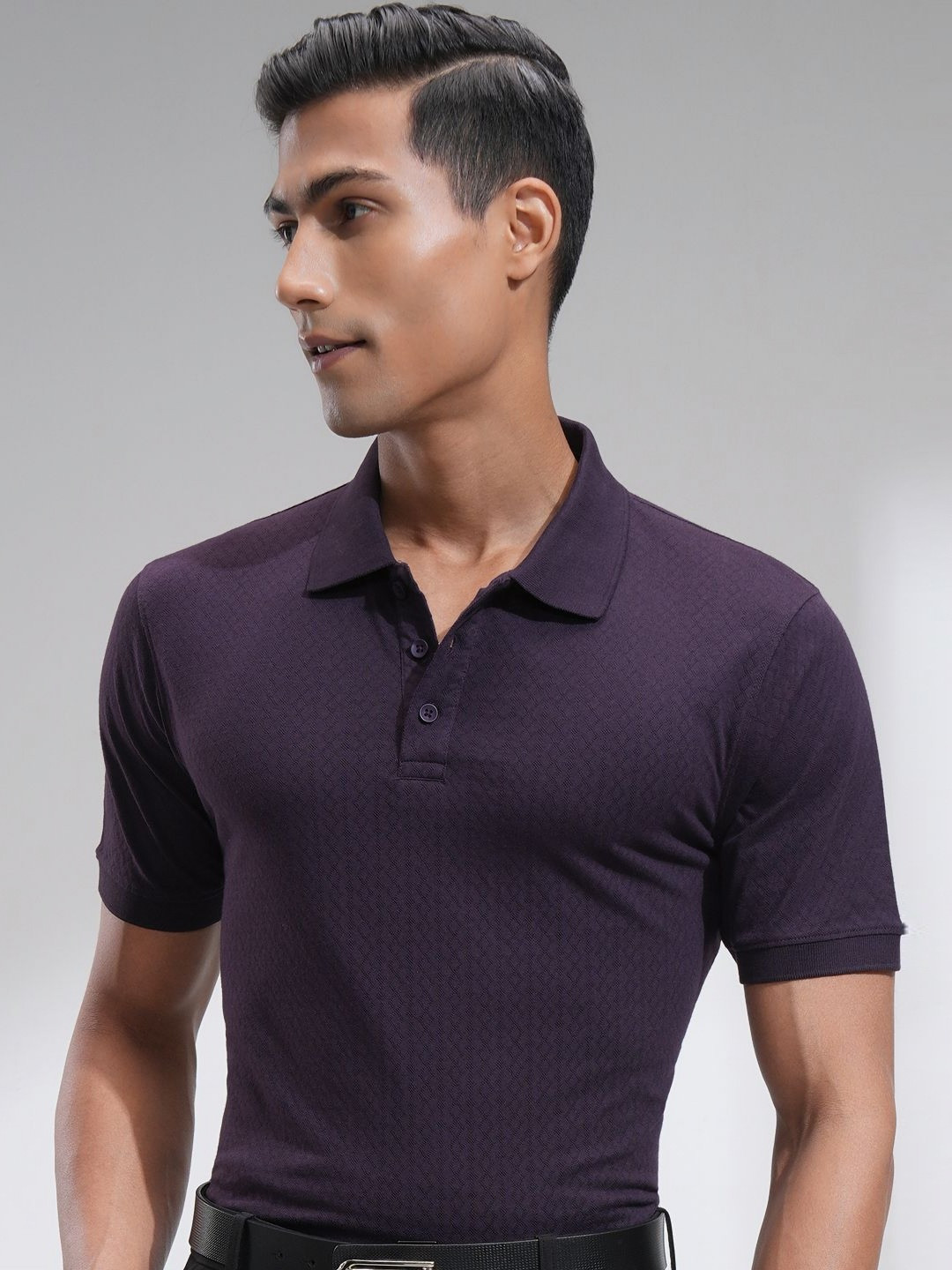 LOCOMOTIVE Premium Men Slim Fit Button Placket Polo Collar T-shirt