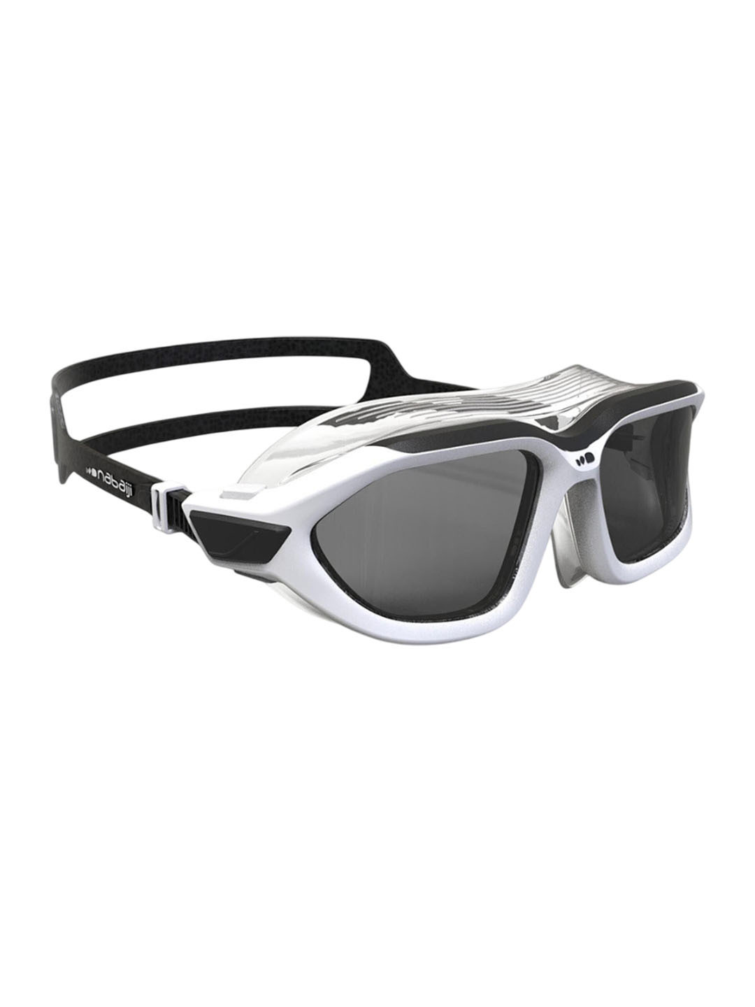 Decathlon  Black & White UV Protected Anti-Fogging Adjustable Swimming Goggles
