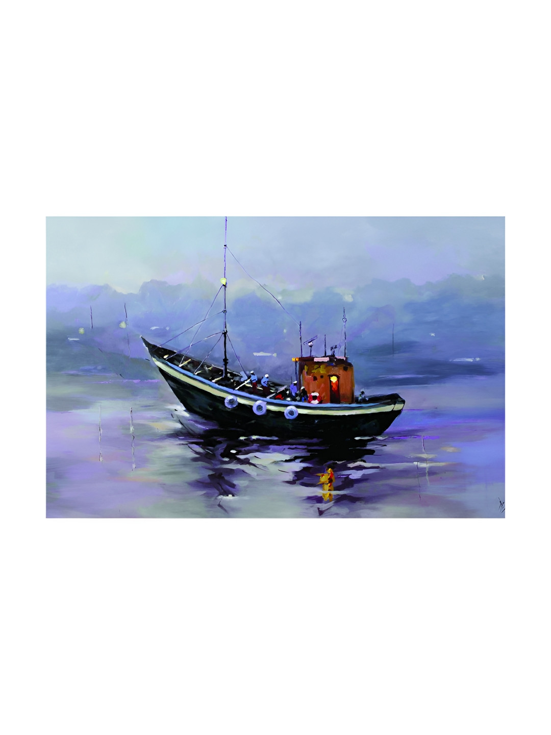 Inephos Lavender & Blue Canvas Beautiful Nature Modern Wall Art