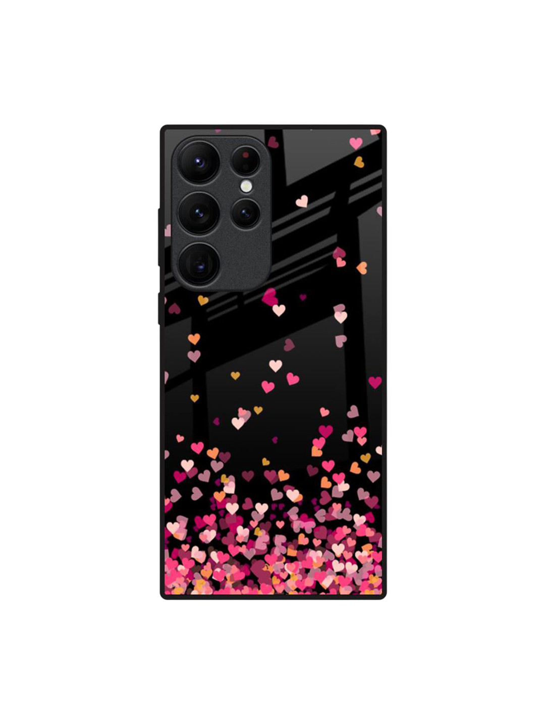 QRIOH Heart Rain Fall Printed Samsung Galaxy S22 Ultra Back Case