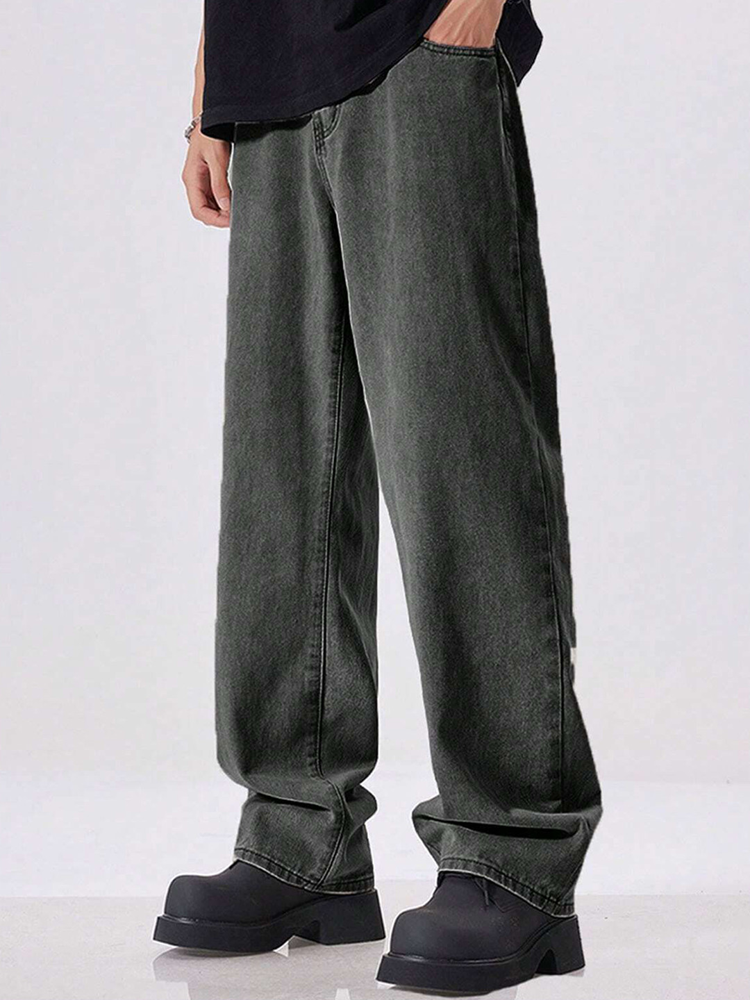 Xee Men Loose Baggy Fit Mid-Rise Stretchable Jeans
