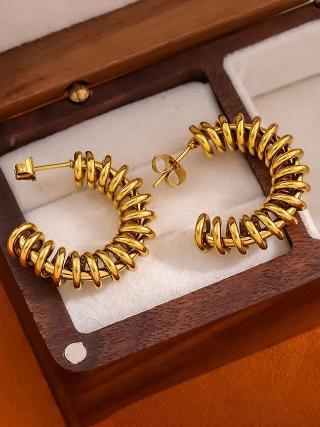 Aviksha Creations Spring 18K Gold Earring Hoop