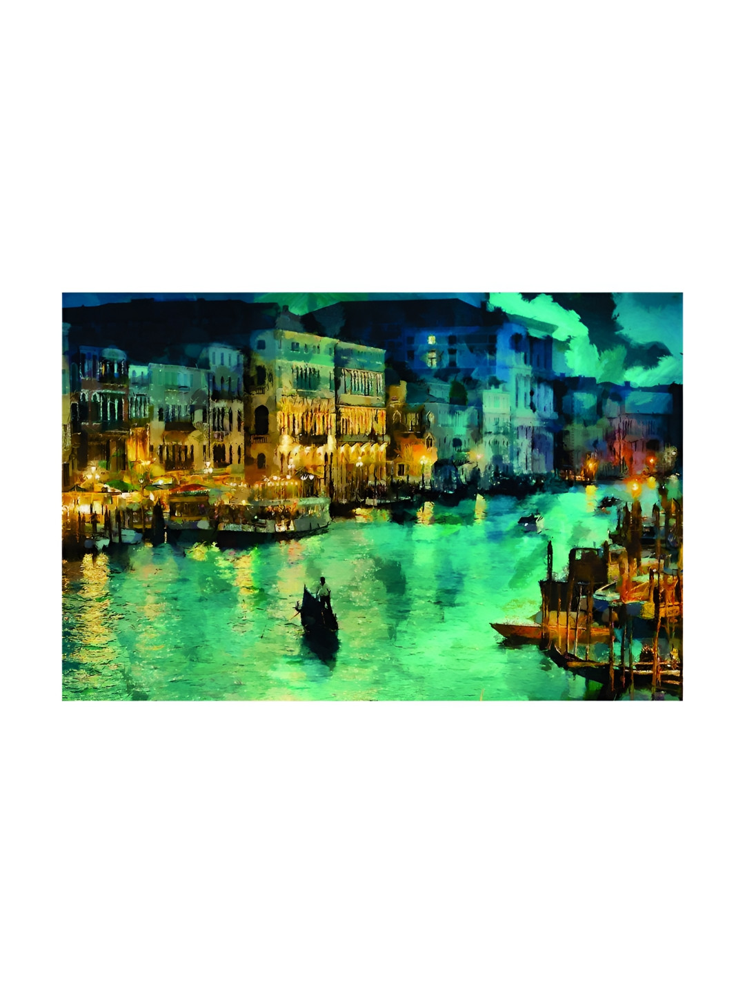 Inephos Night Venice Canvas Wall Rectangle Paintings Wall Art - 35.8 x 24In