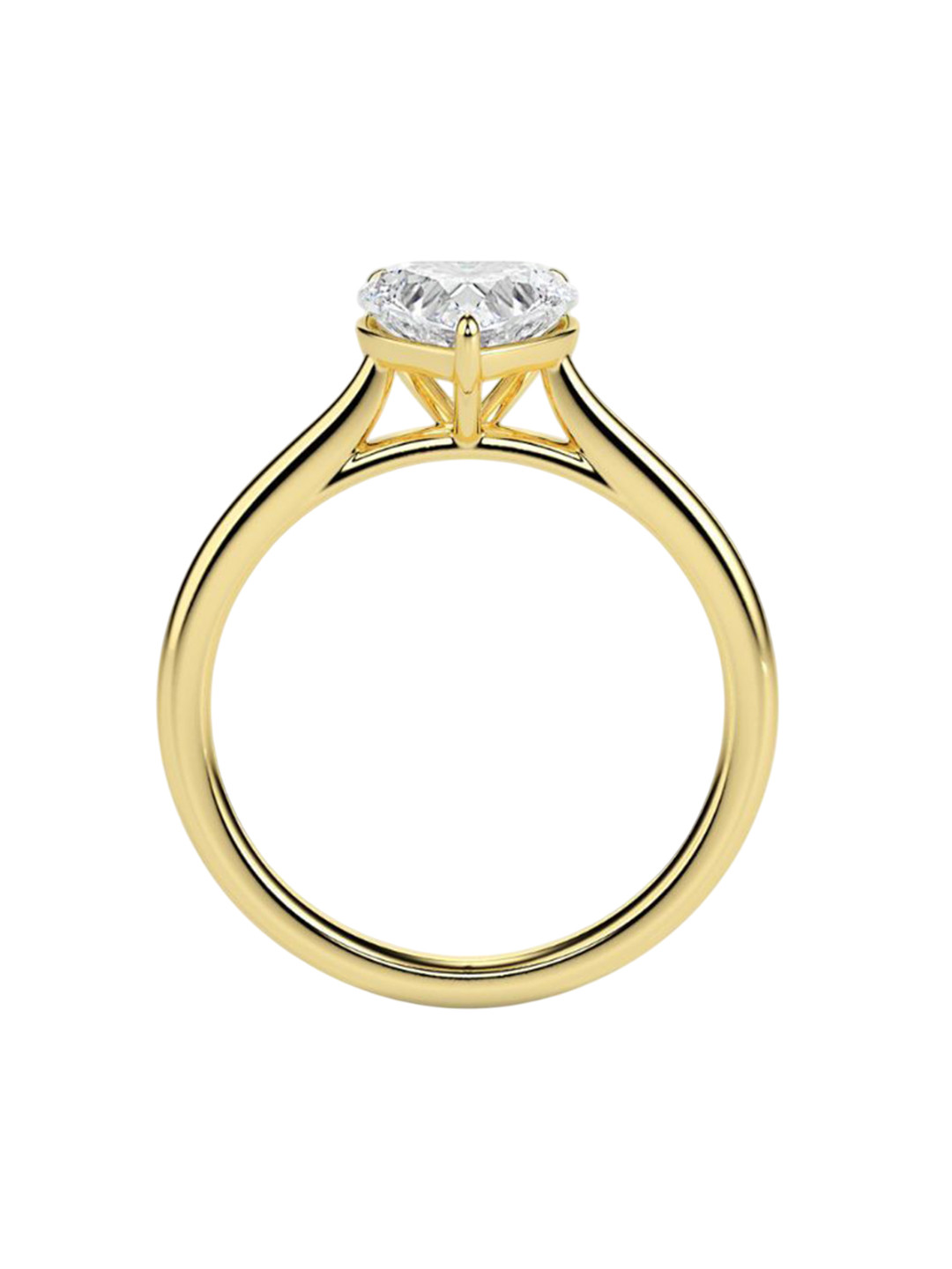 Emori Solitaire Heart Lab Diamond Ring in 18KT Gold