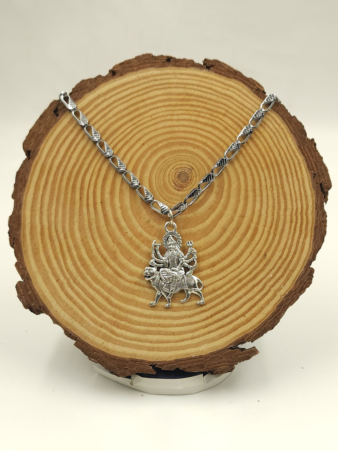 AKLINA Unisex Silver-Plated Contemporary God Pendant With Chain