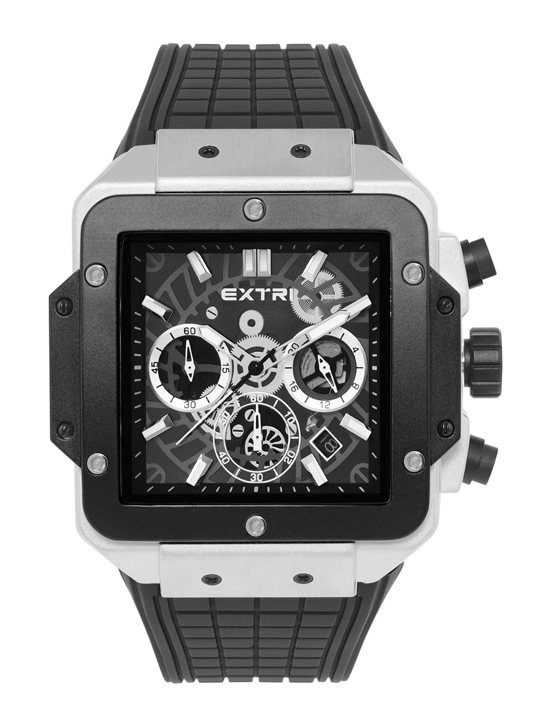 EXTRI Men Textured Dial & Straps Reset Time Analogue Watch X6097-F