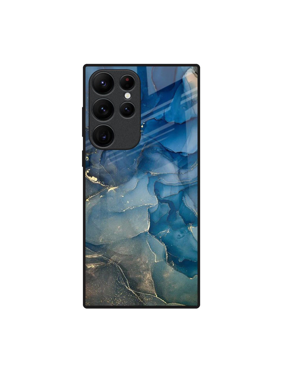 QRIOH Blue Cool Marble Real Printed Samsung Galaxy S22 Ultra Back Case