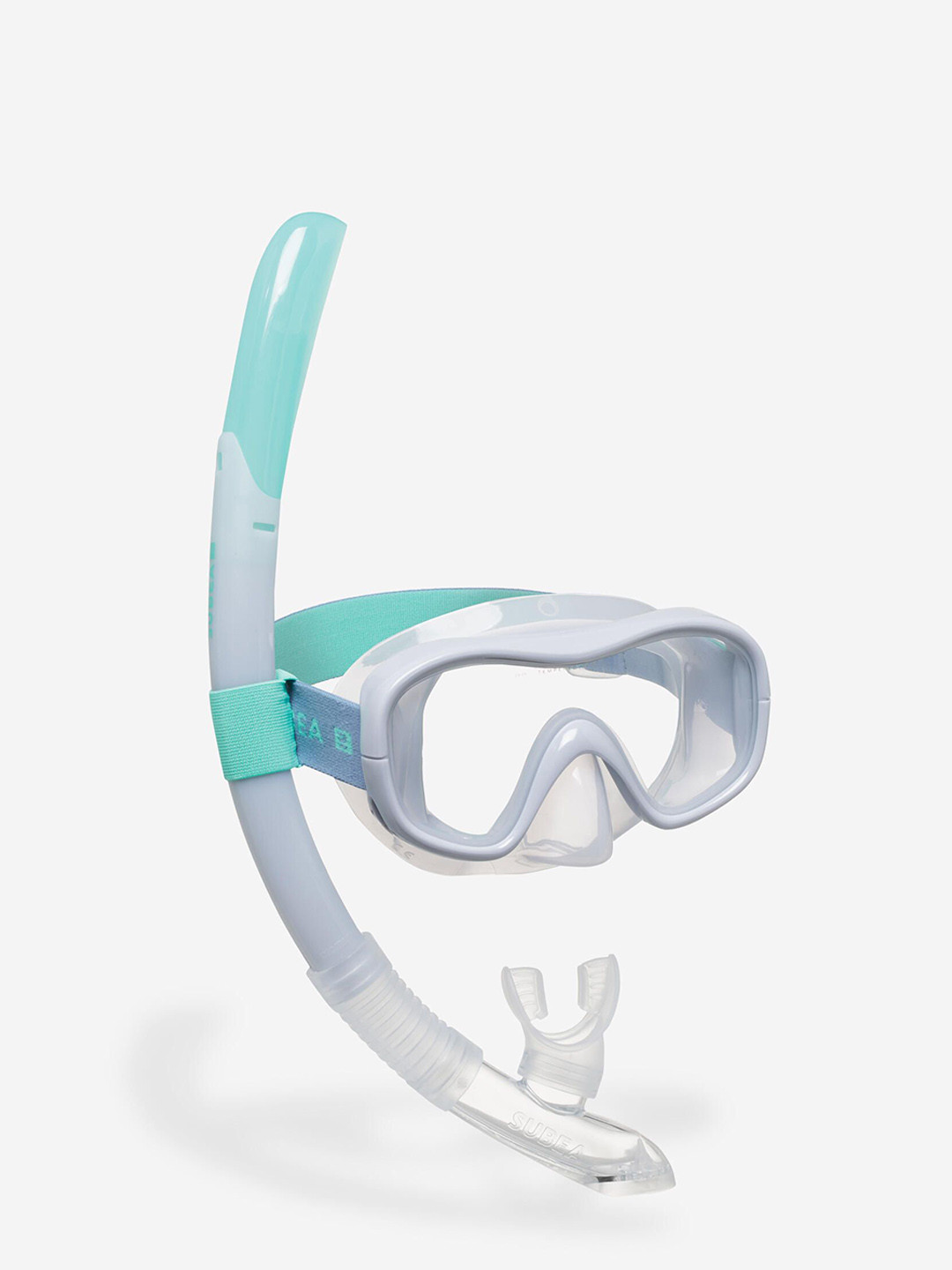 Decathlon SUBEA - Adult White & Blue Clear Swimming Diving Mask With Snorkel