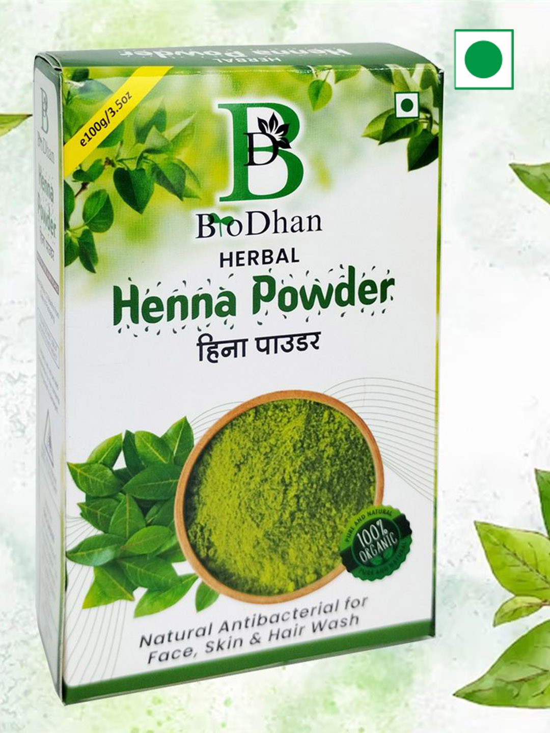 BioDhan Herbal & Natural Henna Powder For Hair Growth - 100 g