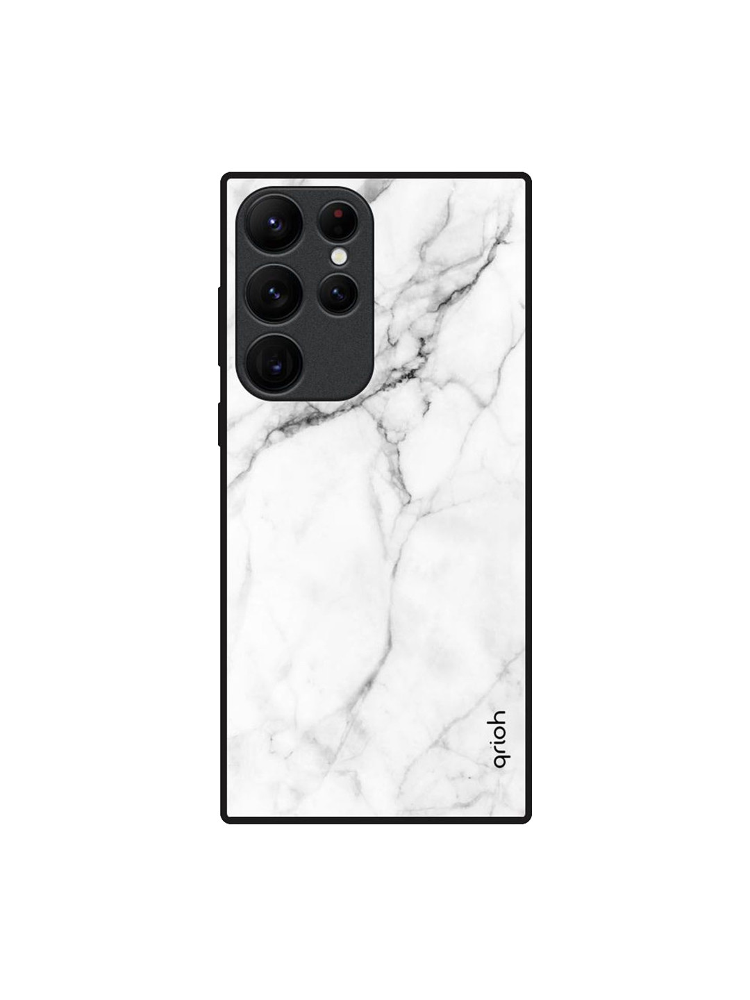 QRIOH Modern White Marble Printed Samsung Galaxy S22 Ultra Back Case