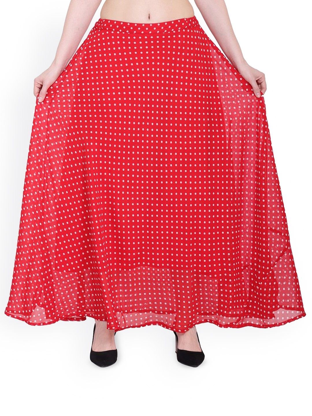 Warsian Printed Flared Maxi Skirt