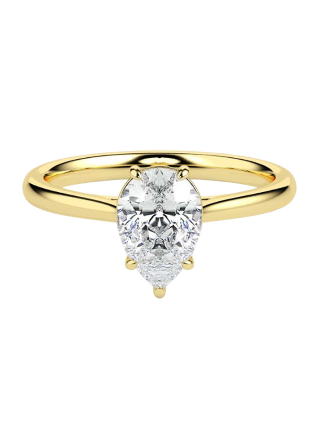 Emori Pear Cut Solitaire Lab Diamond in 14KT Gold Ring