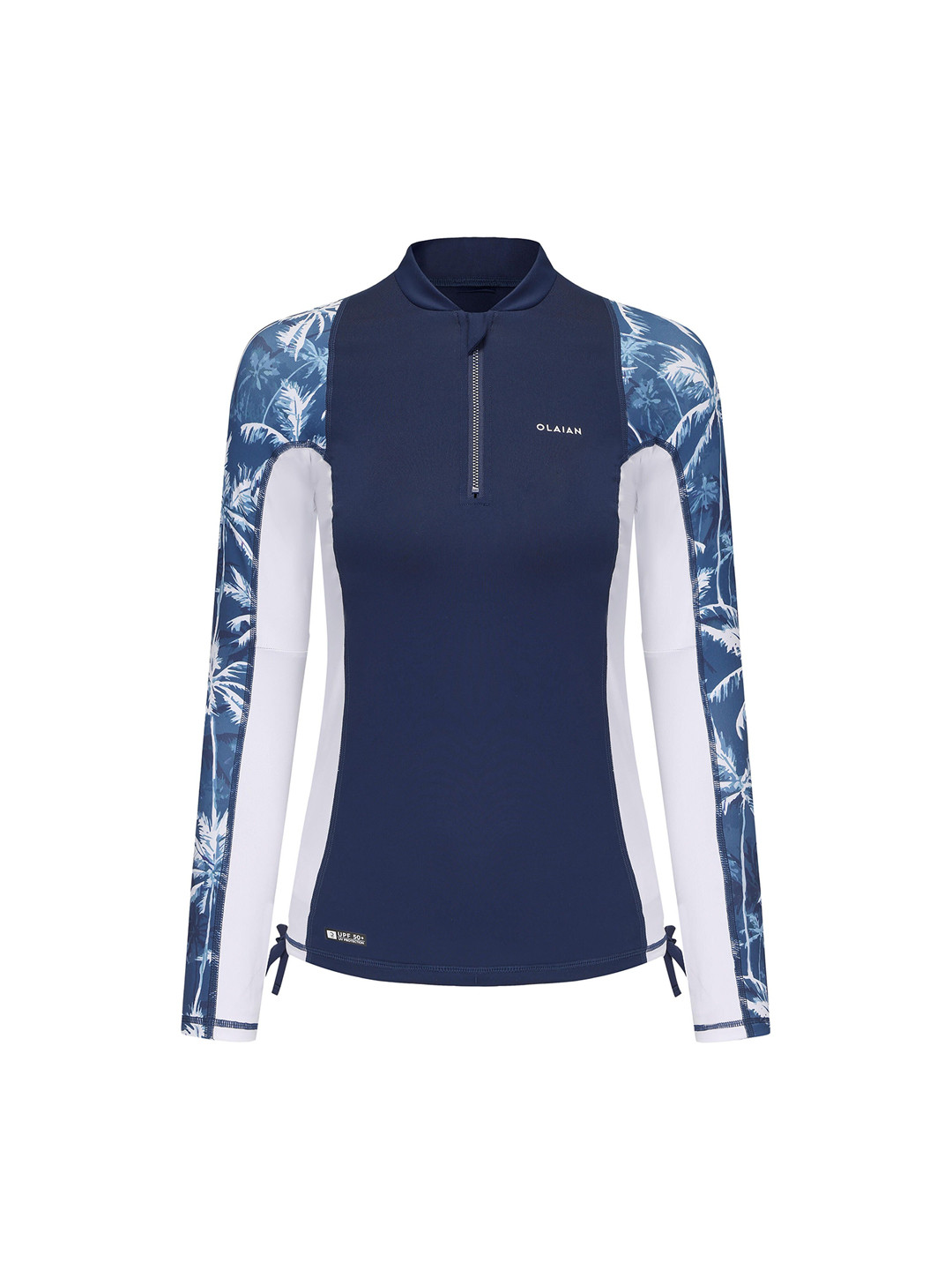 Decathlon OLAIAN Women Blue Floral Printed Full-Sleeve UV Protected Surfing T-shirt