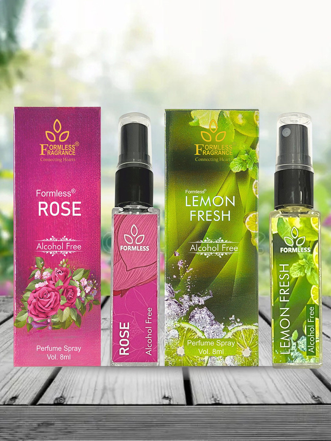Formless Fragrance Rose And Lemon Set Of 2 Alcohol Free Spray Perfume - 8 ml Each