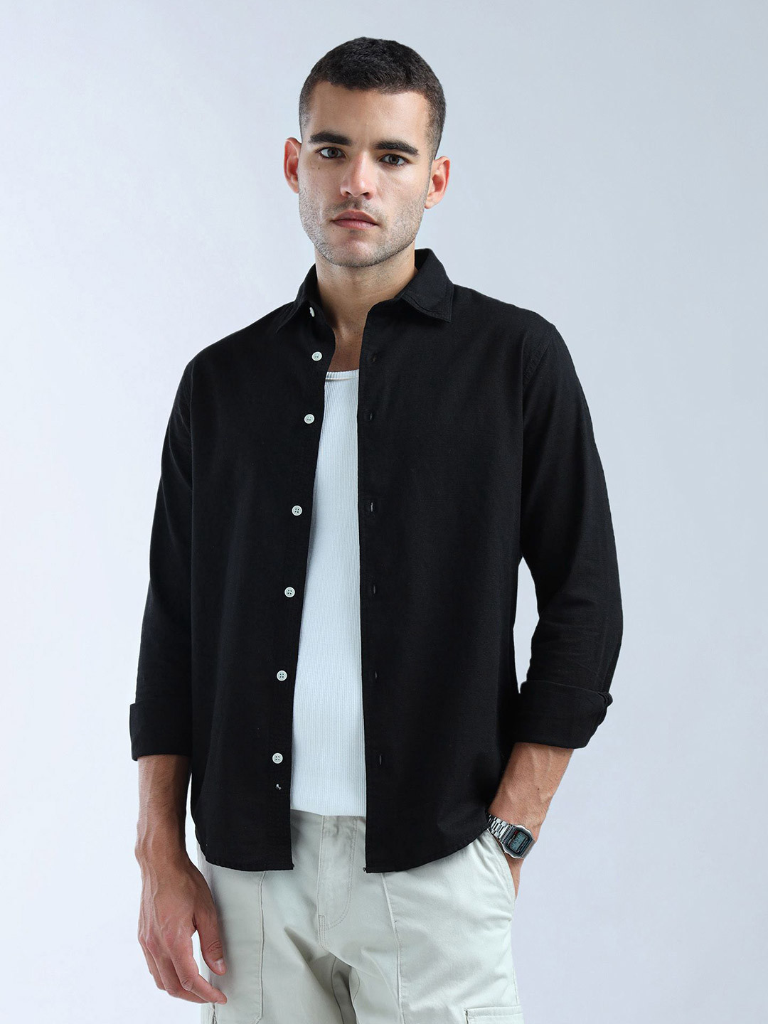 Flying Machine Men Slim Fit Opaque Formal Shirt