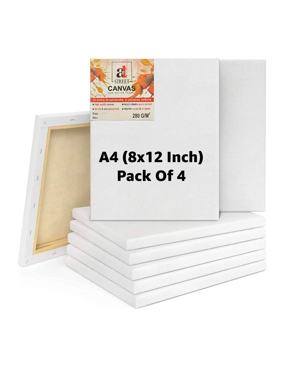 Art Street Solid Wooden Frame for Acrylic and Oil Color Painting  Canvas Stationery