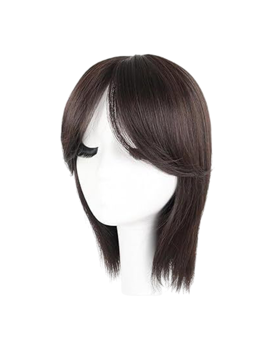 camola deva Halo Fringe Straight Scalp Topper Hair Extension - Natural Brown 10 Inch