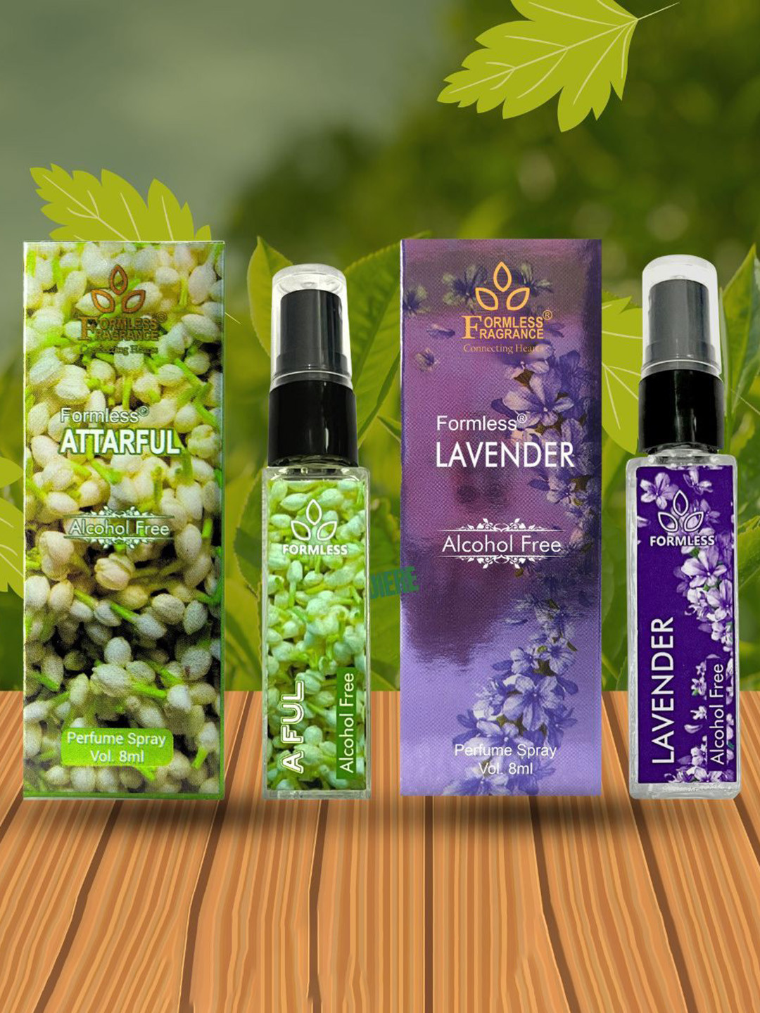 Formless Fragrance Attarful And Lavender Set Of 2 Alcohol Free Spray Perfumes - 8ml Each
