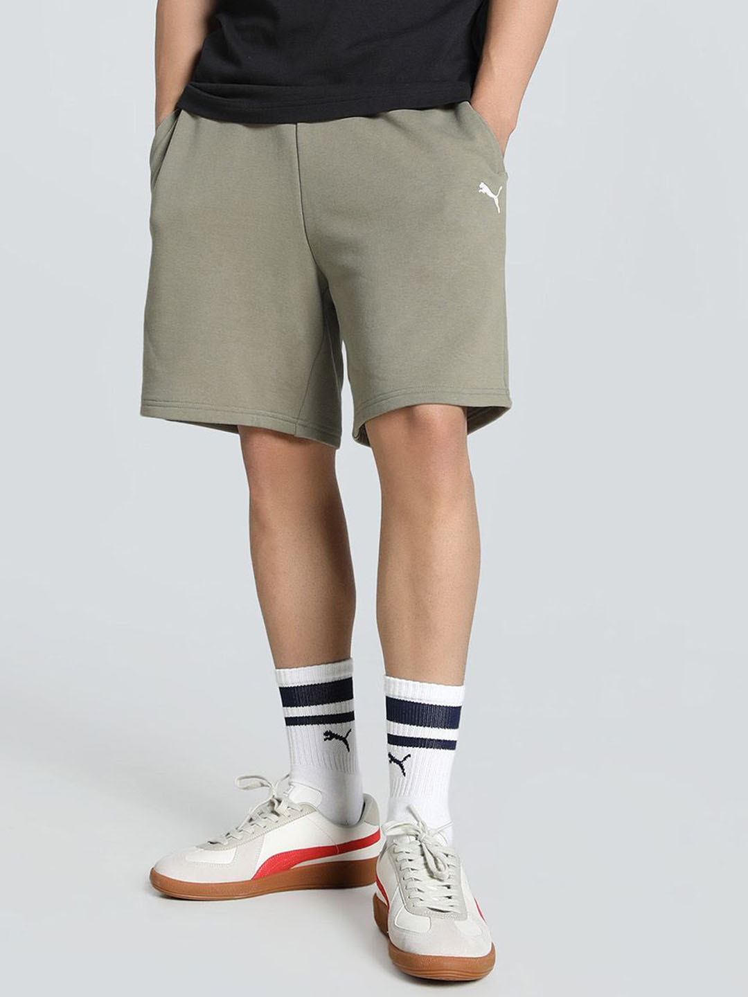 Puma Wardrobe Essentials Men Pure Cotton Relaxed Fit Mid Rise Shorts