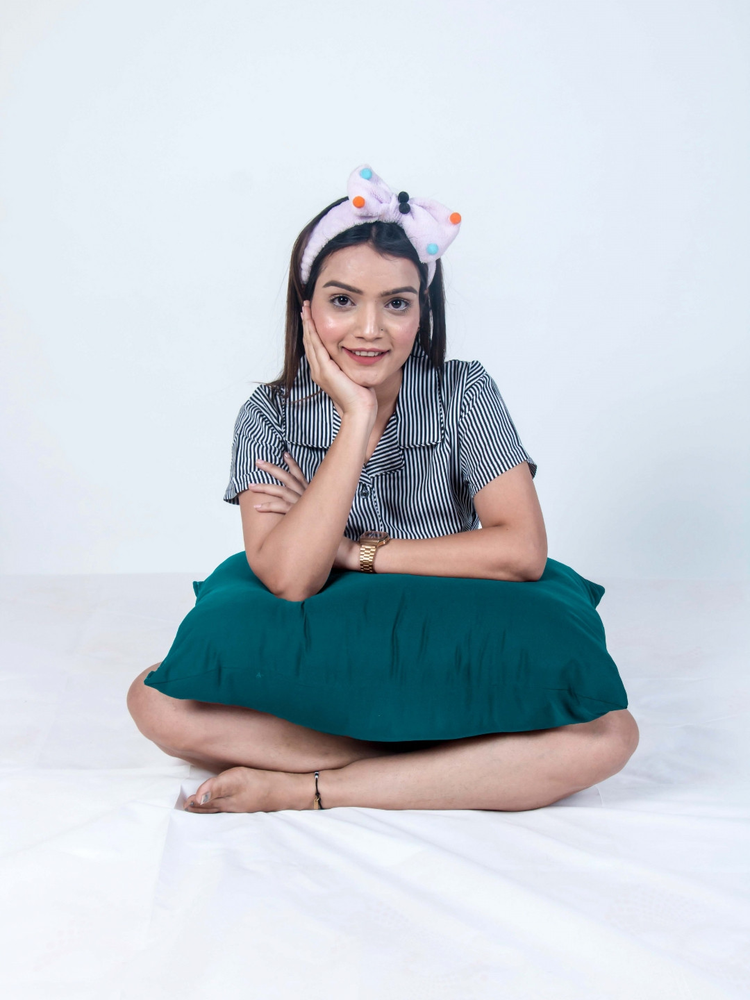 Siroki Bond Teal Solid Polyester Breathable Medium Fibre Sleep Pillow-40.64 x 60.94 x 15 cm