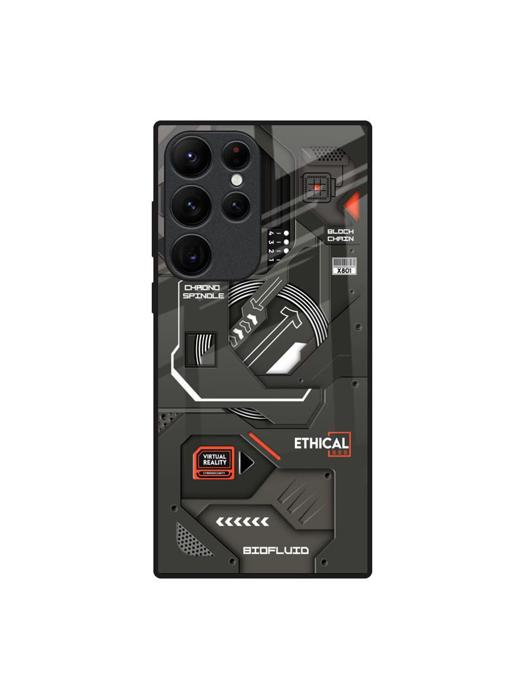 QRIOH Tech Aesthetics Printed Samsung Galaxy S22 Ultra Back Case