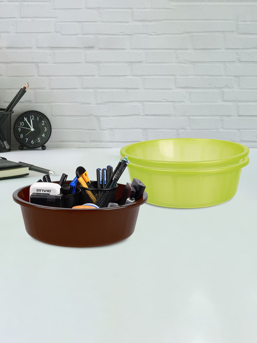 Kuber Industries Green 3 Pieces Multipurpose Storage Tub Organizer 6L