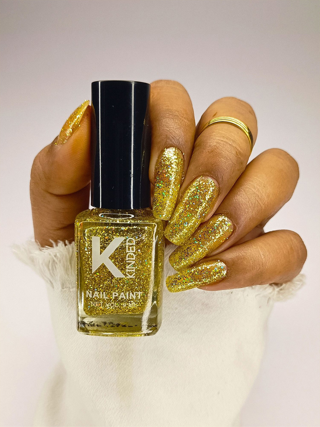 KINDED Textured Glitter Nail Polish - 9 ml - Sparkle Aurum 45