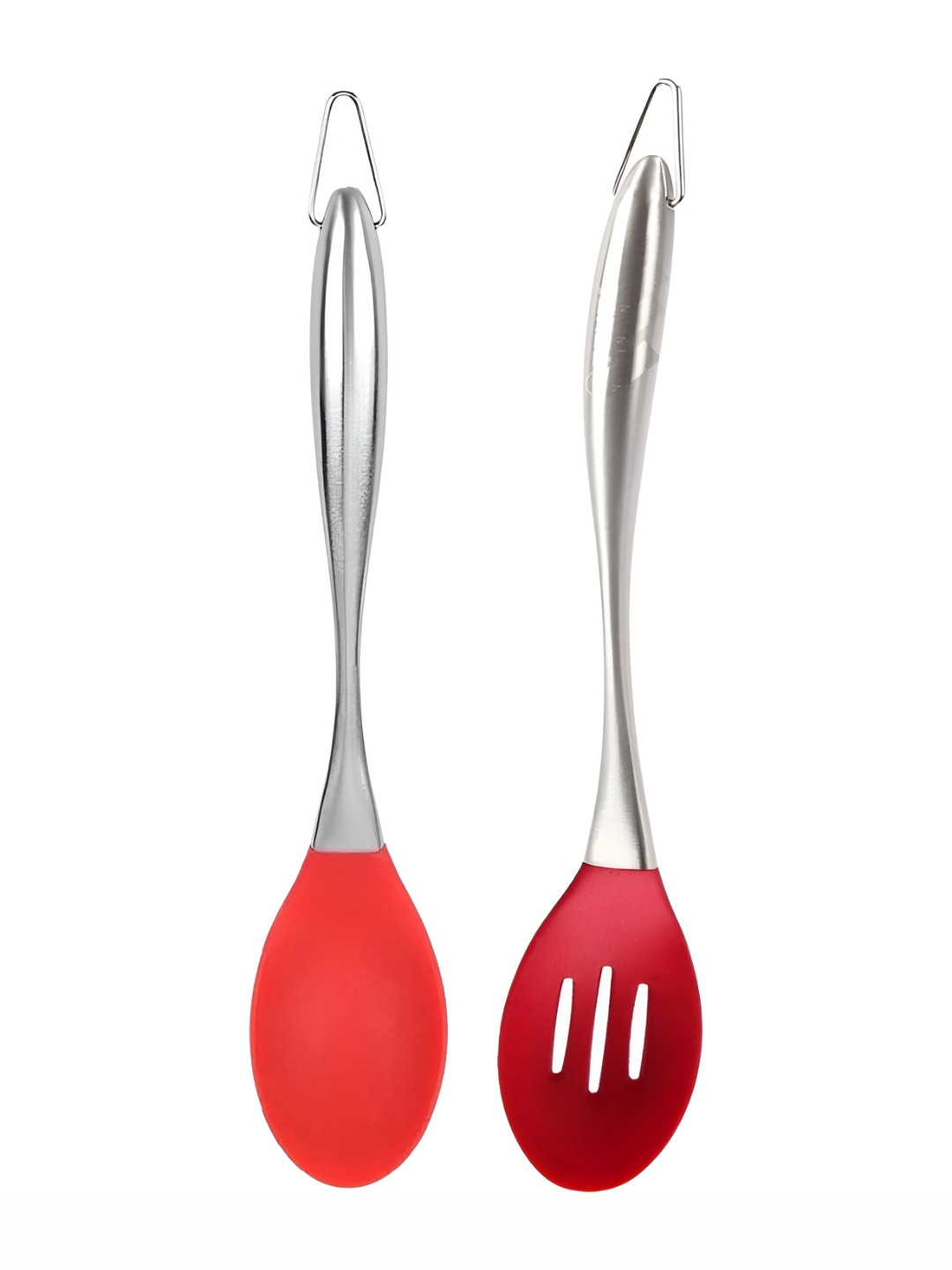 Baskety Red 2 Pieces Silicone Serving Spoon With Cooking Spoon