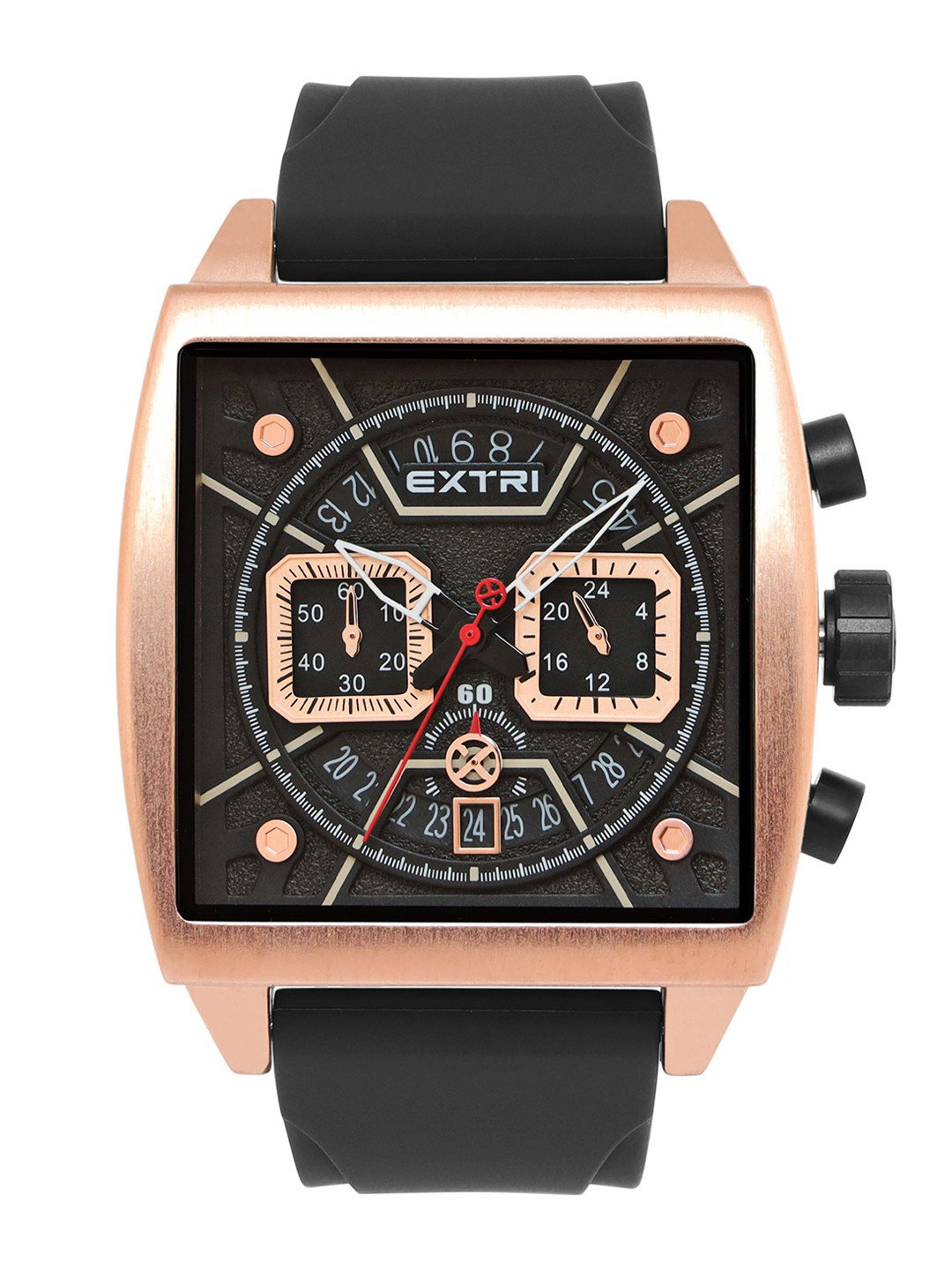 EXTRI Men Textured Dial & Straps Reset Time Analogue Watch X6076-J