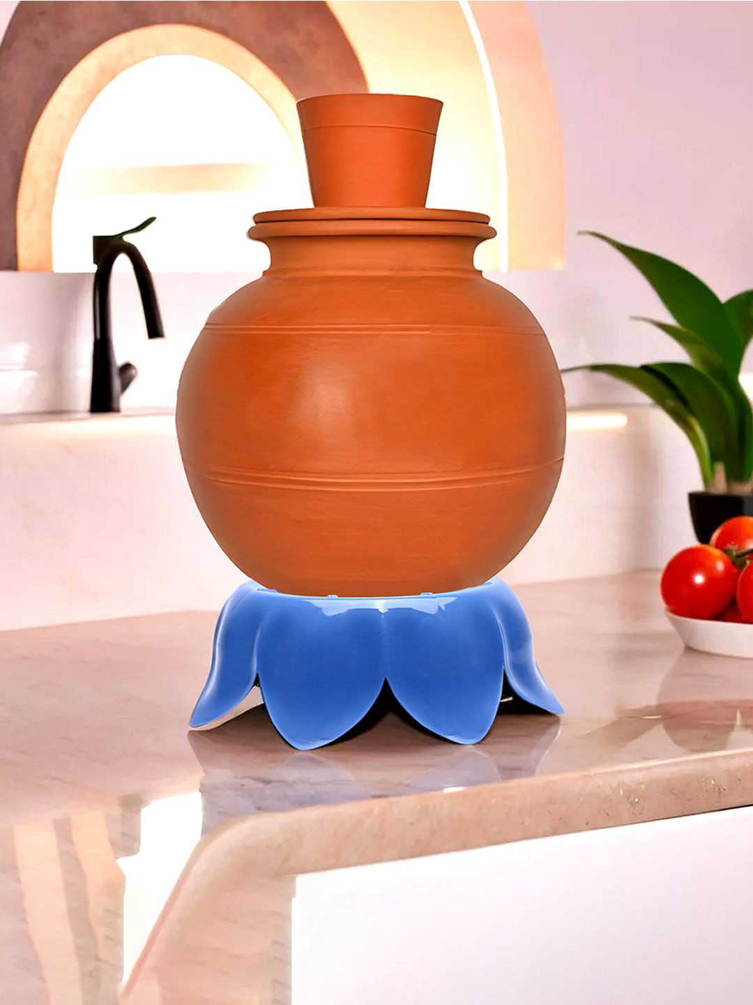 Kuber Industries Blue Kitchen & Garden Multipurpose Matka Stand