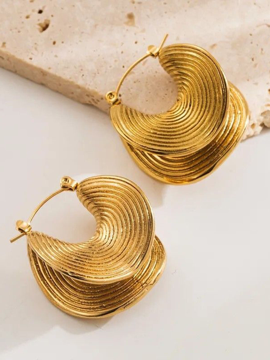 Aviksha Creations Gold Plated Hoops