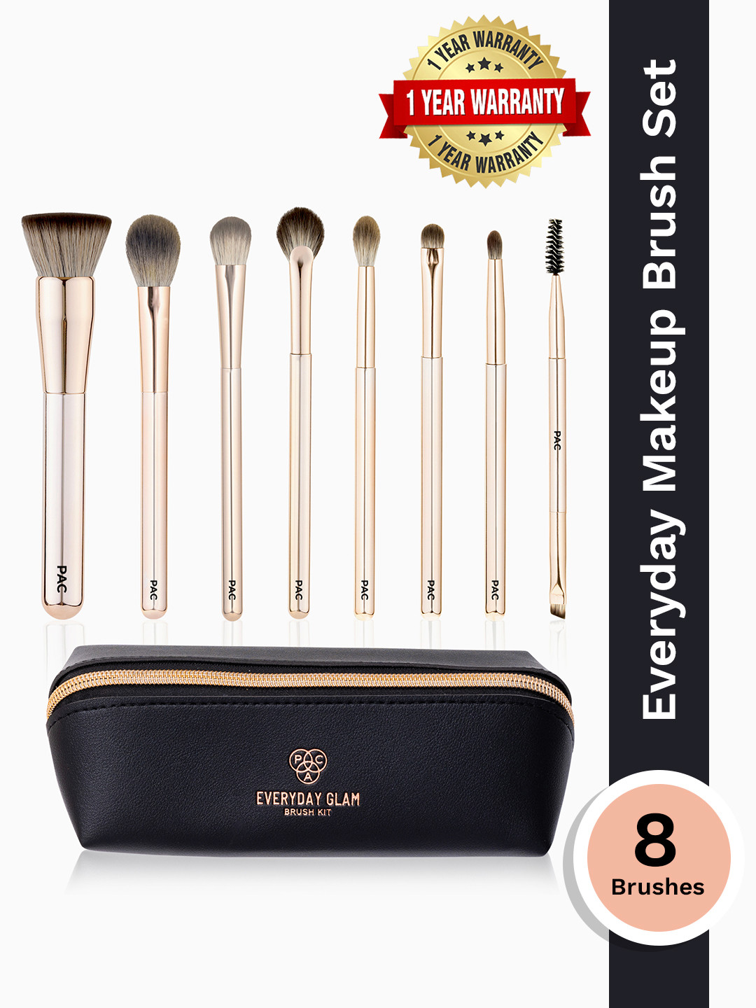 PAC 8Pcs Everyday Glam Makeup Brush Kit